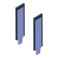 Pair of markers standing upright, ready for use, in an isometric view vector
