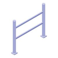 Metal barrier providing security and crowd control in isometric view vector
