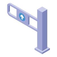 Open turnstile allowing access with up arrow sign in blue circle vector