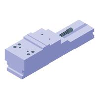 Machine vice for fixing objects during processing showing screw and holes vector