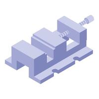 Metal vice grip holding tool fixing objects securely isometric icon vector