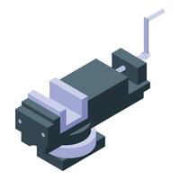 Table vise compressing object with rotating handle vector