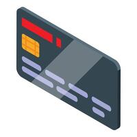 Modern credit card showing microchip and magnetic stripe in isometric view vector