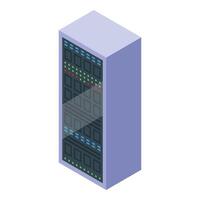 Server rack equipment blinking lights hosting data processing computing vector