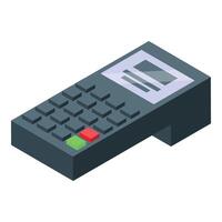 Pos terminal processing payment with contactless technology vector