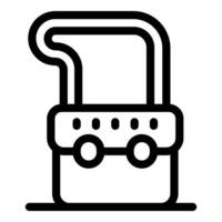 Rolling suitcase with smart technology following its owner vector