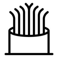 Fiber optic cable connecting to socket, data transmission and network infrastructure vector