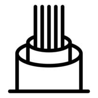 Fiber optic cable transmitting data through multiple strands in protective sheath vector