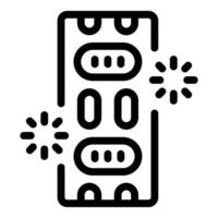 Blister pack of pills undergoing processing with rotating loaders vector