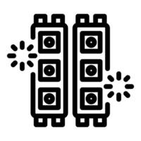 Ram modules receiving and transferring data with light effect vector