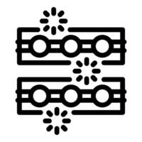 Server rack icon showing data processing with loading indicator and network connection vector
