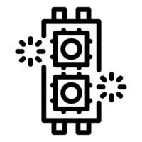 Integrated circuit sending and receiving signals, a symbol of modern technology vector