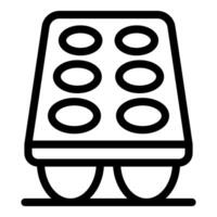 Eggs in a cardboard box being transported on a conveyor belt vector