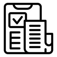 Electronic document management system showing approved document on tablet vector
