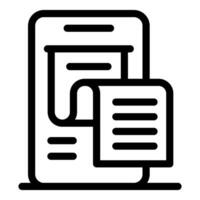 Smartphone showing digital documents for online reading and management vector
