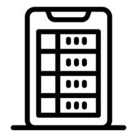 Smartphone showing server status displaying data processing information vector