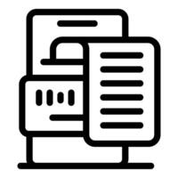 Smartphone printing document through wireless connection vector