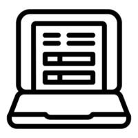 Laptop displaying online survey form for data collection vector