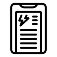 Smartphone displaying electricity bill information with lightning bolt icon vector