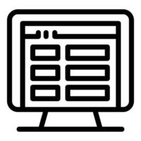 Computer monitor displaying spreadsheet application for data analysis vector