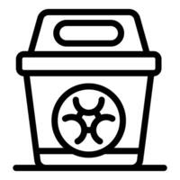 Biohazard container protecting from dangerous viruses and bacteria vector