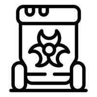 Mobile container for radioactive waste transporting hazardous materials vector