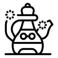 Magic teapot brewing sparkling potion with handle and spout vector