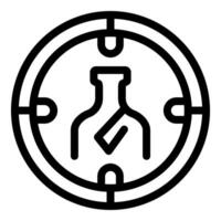 Chemical experiment passing quality control check icon representing accuracy and precision in laboratory testing vector