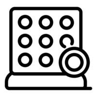 Tic tac toe game board with moving chip, strategy and winning icon vector