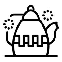 Kettle boiling and producing steam, a symbol of warmth and comfort vector