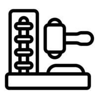 High striker game with hammer striking a lever and rings climbing a ladder vector