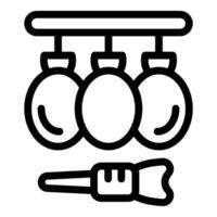 Darts hanging and a dart showing playing darts for fun and games vector