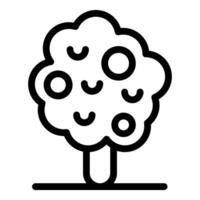 Eco apple tree growing with ripe fruits in outline style vector