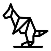 Origami kangaroo standing on a surface, showing its unique folded form vector
