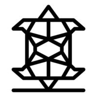 Complex geometric structure balancing on a thin line, engineering and design vector