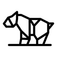 Origami bear is walking on a line, designed in a low poly style vector