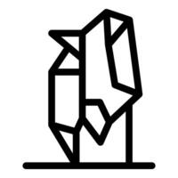 Growing crystal showing different geometric shapes standing on a surface vector