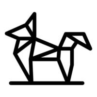 Origami dog exhibiting triangular shapes standing on a surface vector