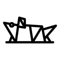 Origami mouse looking forward with triangular body and tail vector