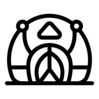 Large igloo shaped building with peace symbol displayed prominently vector