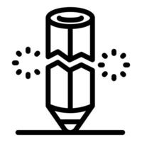Broken pencil under pressure creating sparks on paper vector