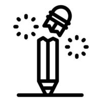 Pencil drawing a line with broken tip and sparkles, representing creativity and ideas vector