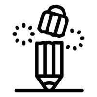 Pencil erasing a mistake with eraser leaving particles vector
