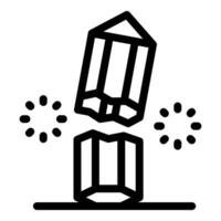 Broken pencil on surface with loading icons displaying breaking process vector