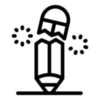 Broken pencil eraser leaving marks while drawing a line vector