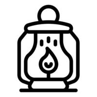 Kerosene lamp burning with a bright flame providing light vector