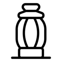 Camping gas lamp with rounded shape and wide base providing stability vector