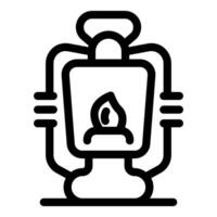 Camping lantern burning with soft light for night illumination vector