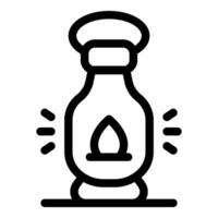 Kerosene lamp shining brightly in the darkness, a symbol of hope and resilience vector