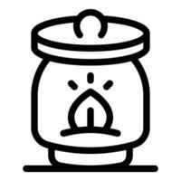 Eco friendly candle burning inside a closed jar, creating a cozy atmosphere vector